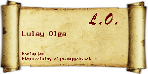 Lulay Olga névjegykártya